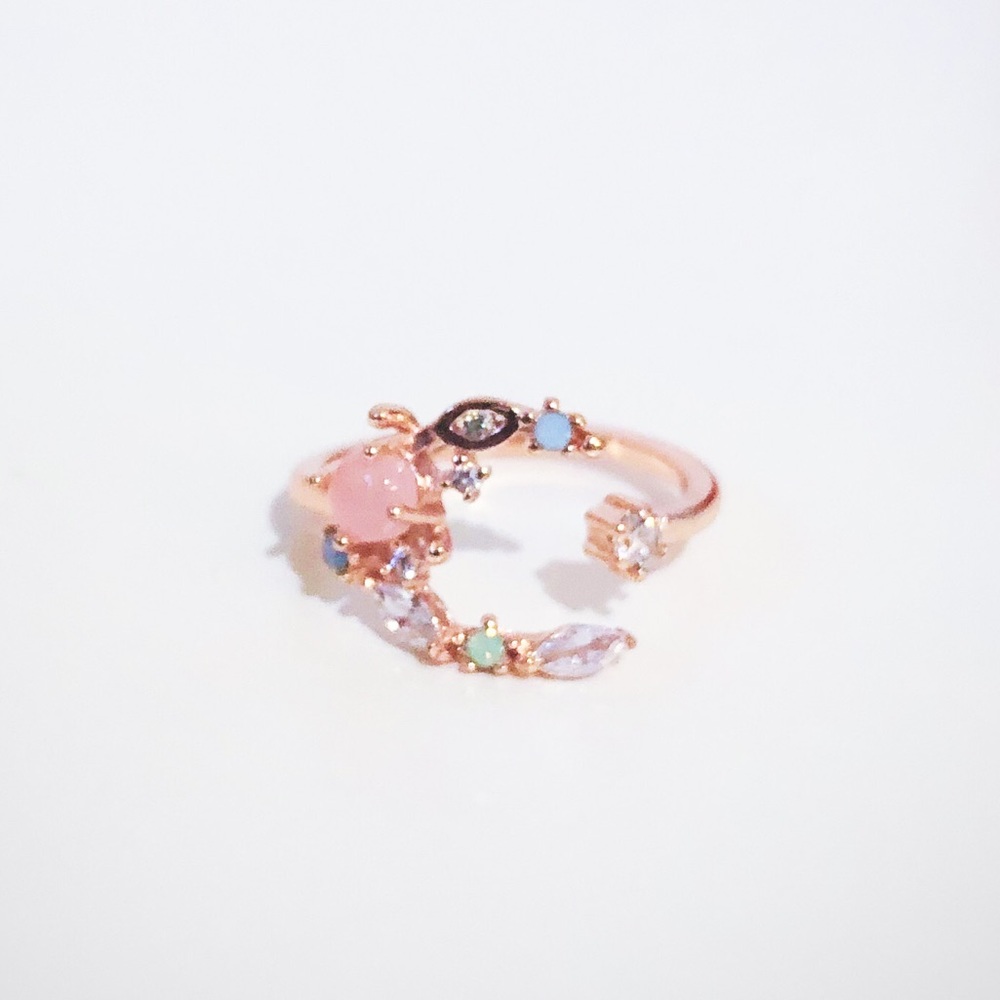 RESTOCK! Mixed stone crescent moon and star ring - Picture 3 of 3